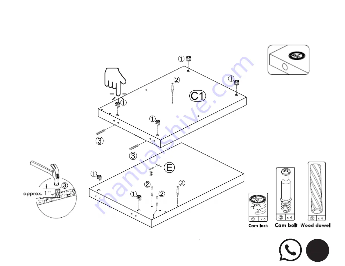 Huisen Furniture BH16-084-599-02-ESPRESSO Manual Download Page 6