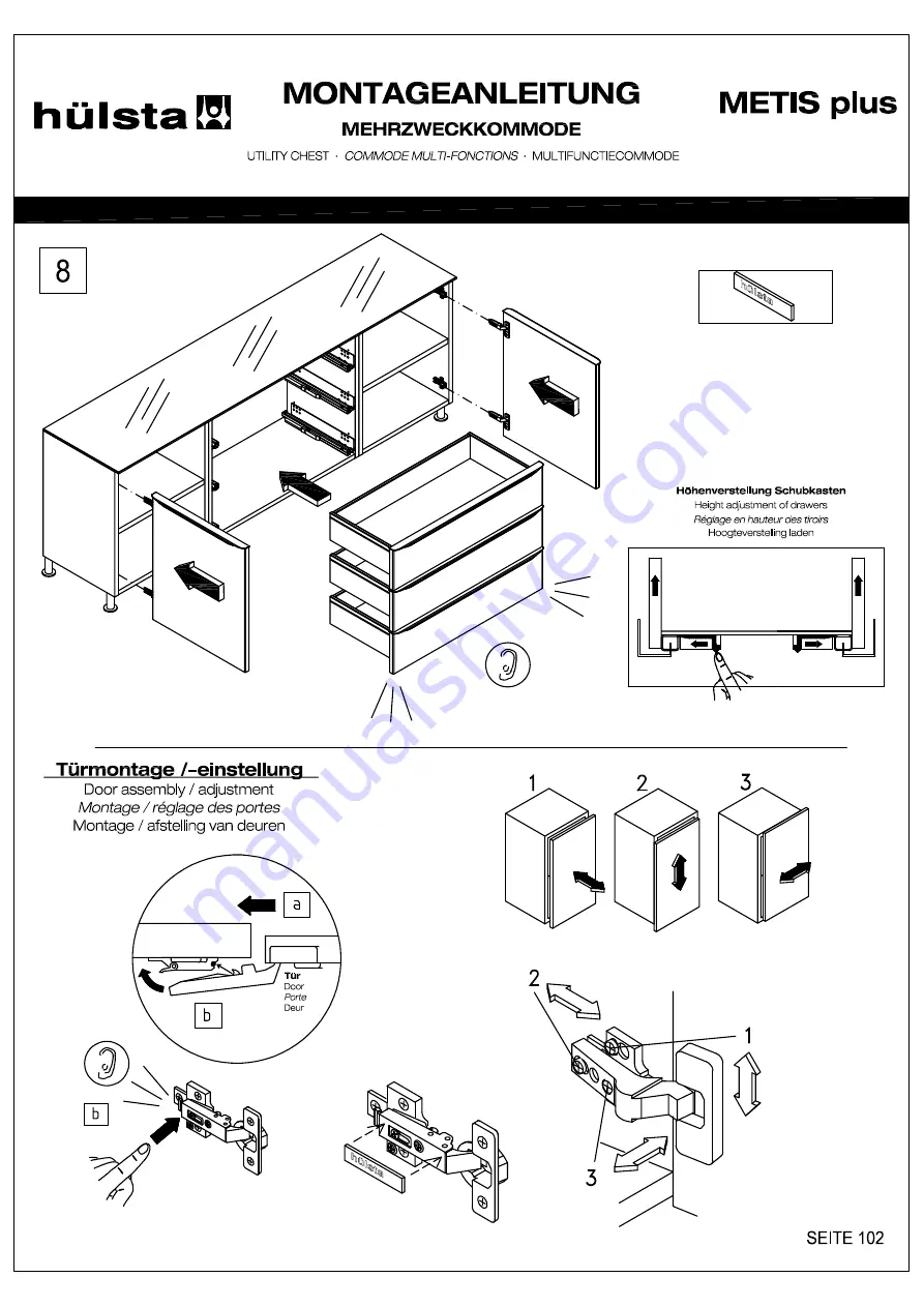 Hülsta METIS plus Assembly Instruction Manual Download Page 102