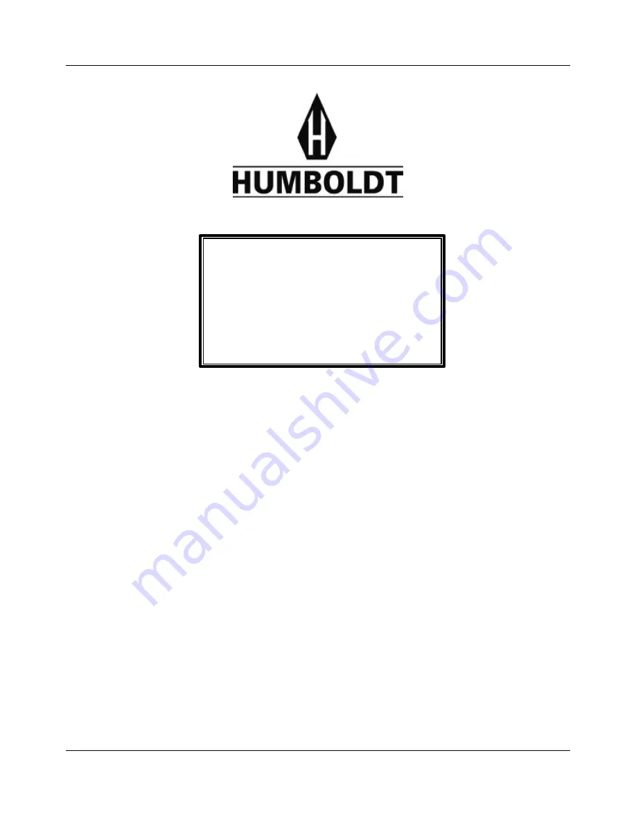 Humboldt H-1353A Instruction Manual Download Page 1