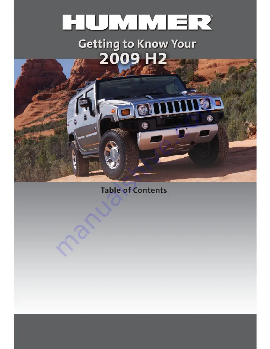 Hummer H2 2009 Getting To Know Manual Download Page 1