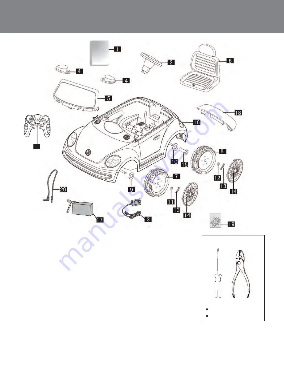 Hunter Products MOTORIZED Volkswagen Beetle W486AL Owner'S Manual And Assembly Instructions Download Page 8