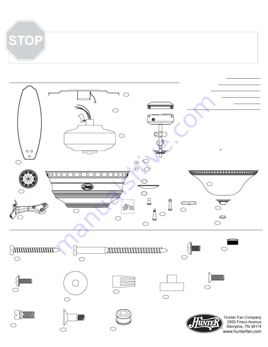 Hunter 22793 Parts Manual Download Page 3