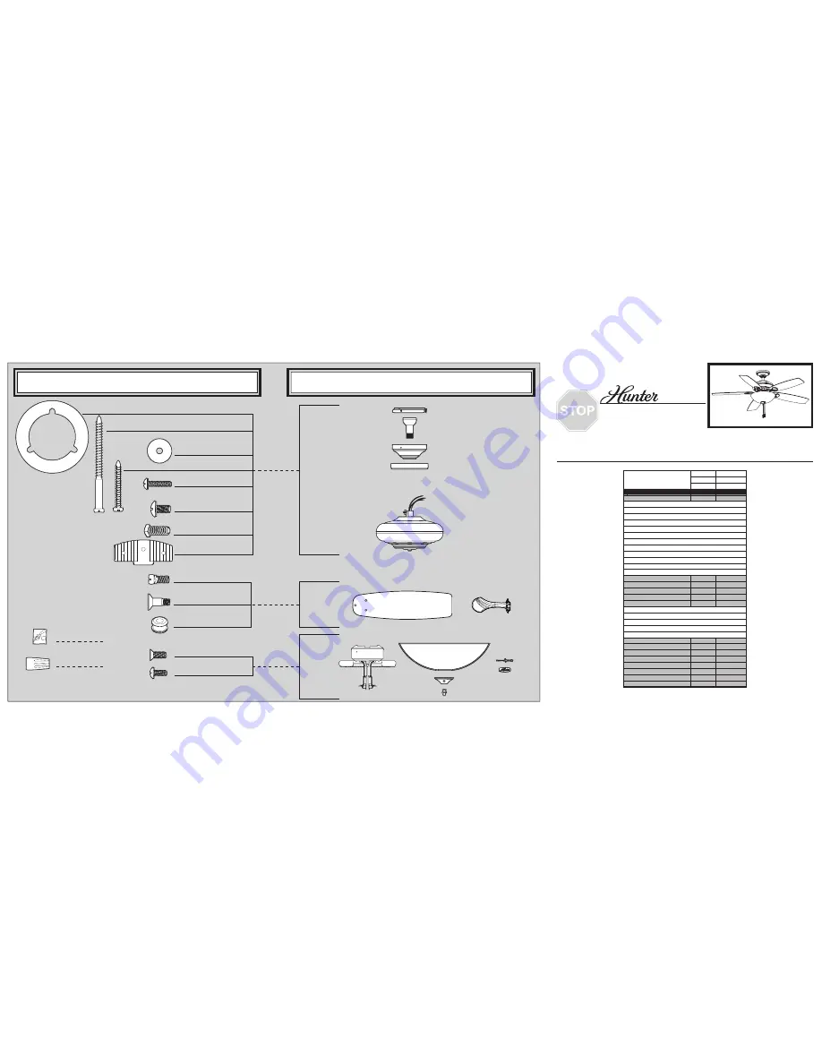 Hunter 25120 Parts Manual Download Page 1