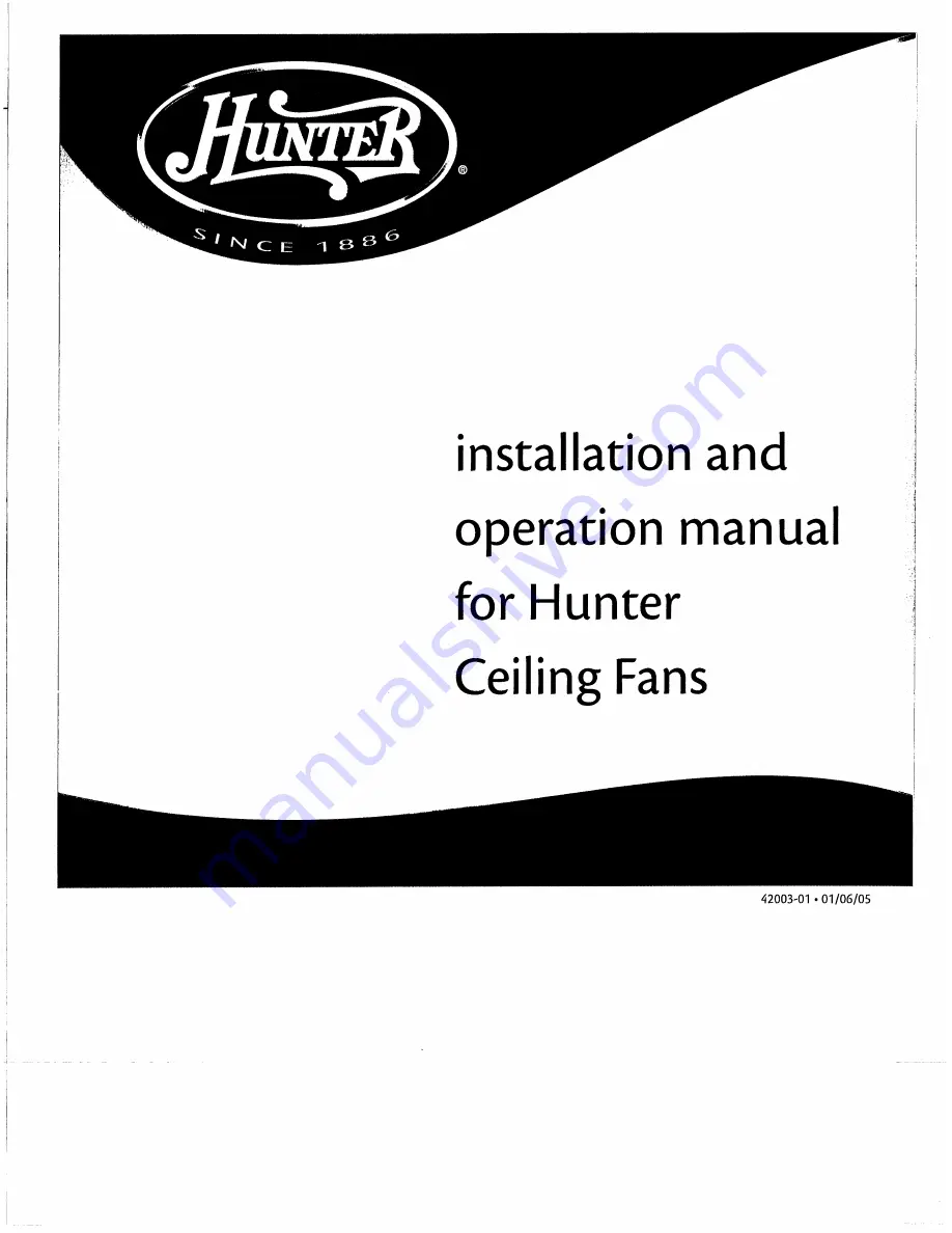 Hunter 28528 Installation & Operation Manual Download Page 1