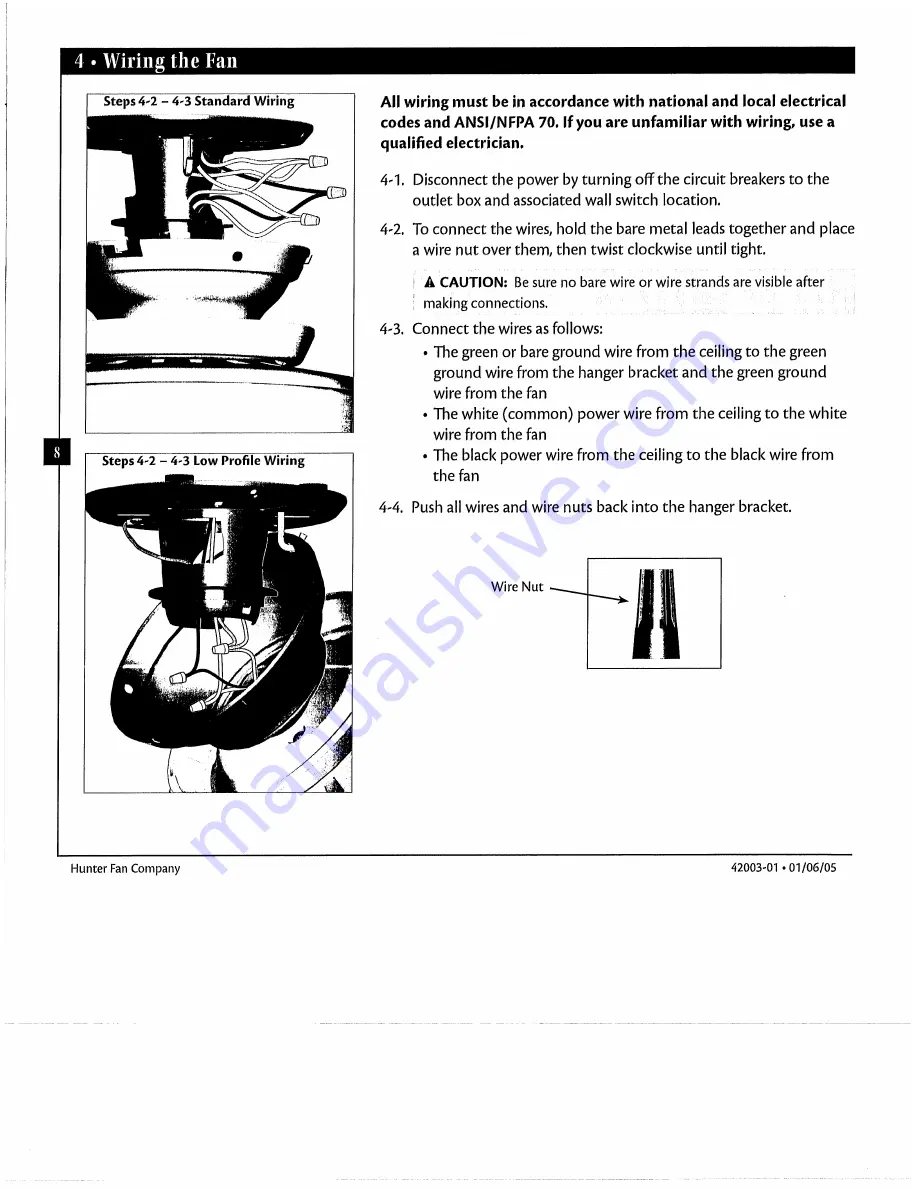 Hunter 28528 Installation & Operation Manual Download Page 8