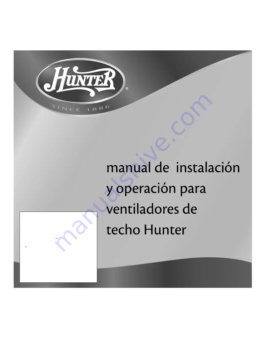 Hunter 28872 (Spanish) Manual Download Page 1