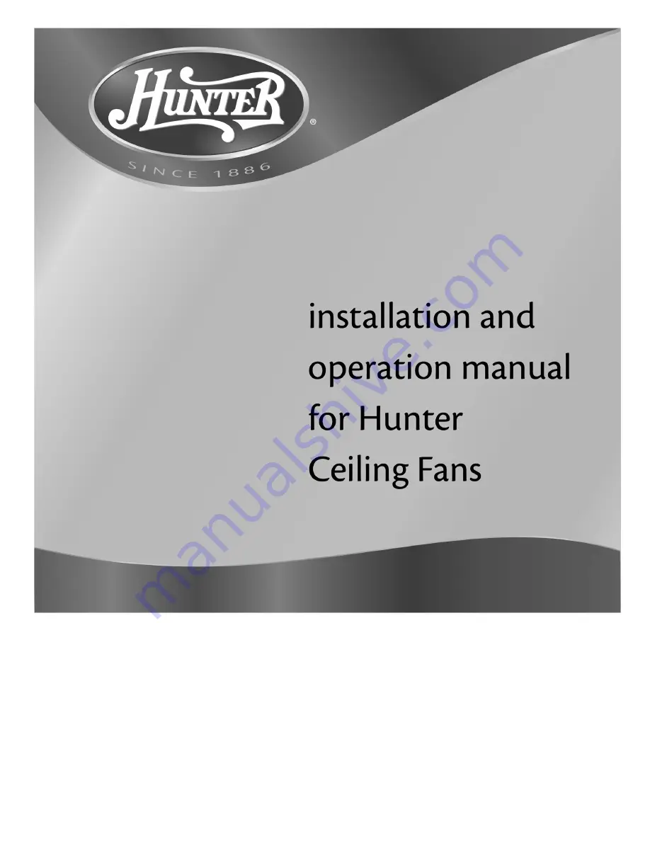 Hunter 42013-01 Installation And Operation Manual Download Page 1