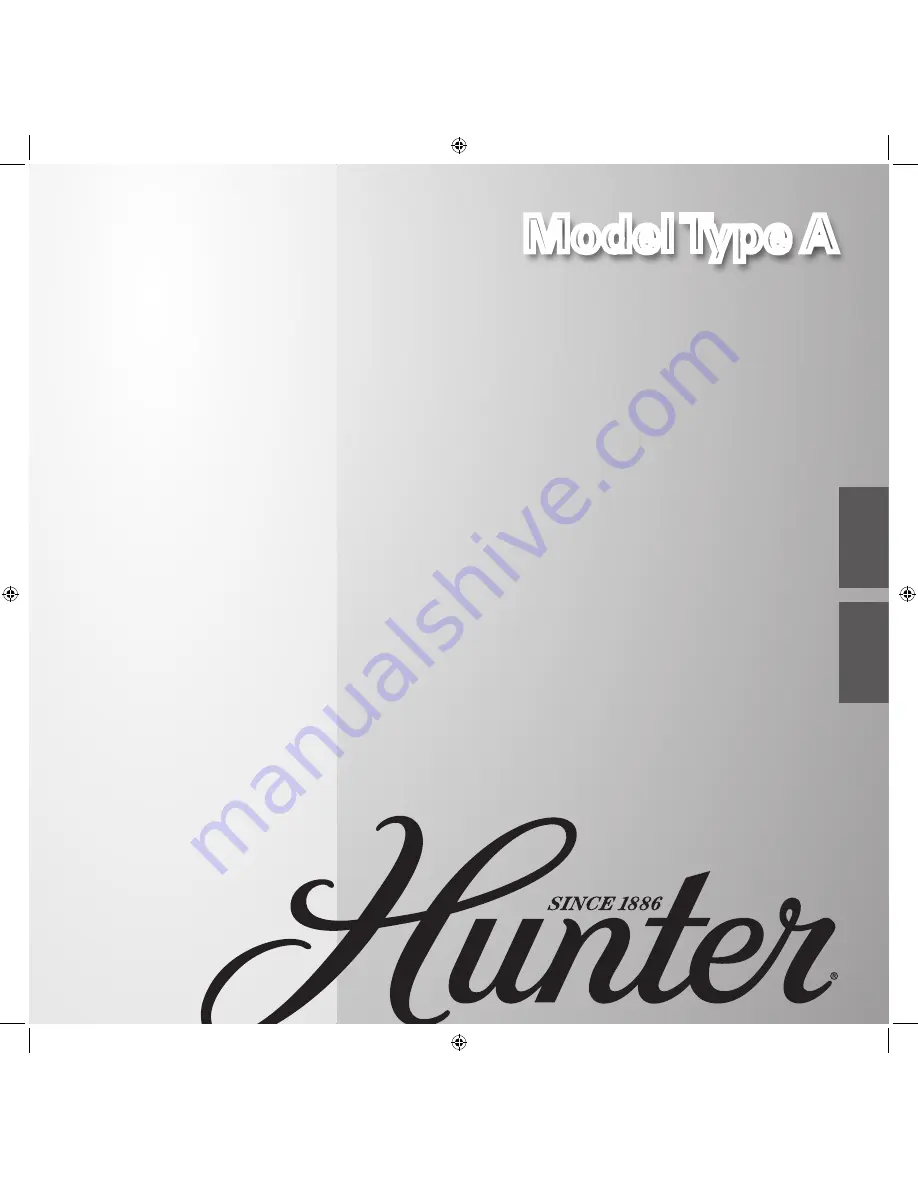 Hunter MODEL TYPE A 41535-01 Owner'S Manual And Installation Manual Download Page 1