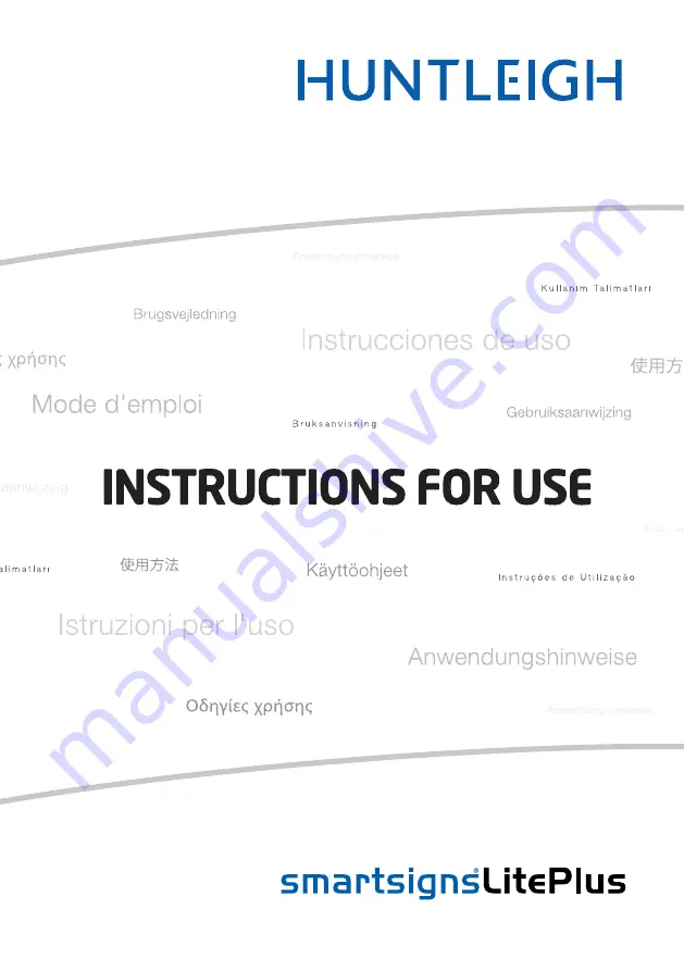 Huntleigh Smartsigns Liteplus Instructions For Use Manual Download Page 1