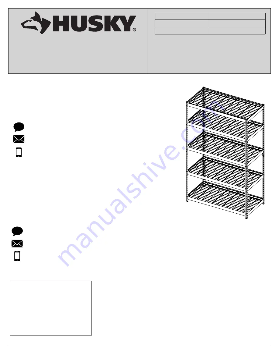 Husky N2R482478W5B Use And Care Manual Download Page 1