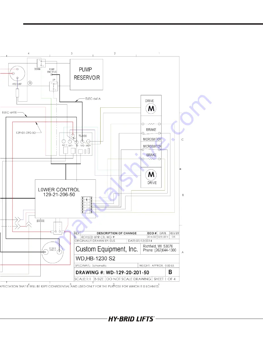 Hy-Brid Lifts HB-1230 Maintenance And Troubleshooting Manual Download Page 21