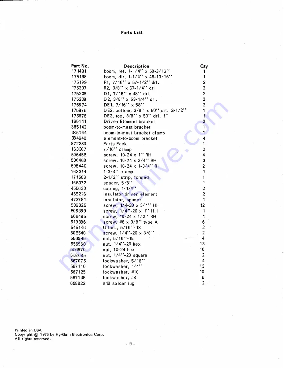 Hy-Gain 533 Скачать руководство пользователя страница 9