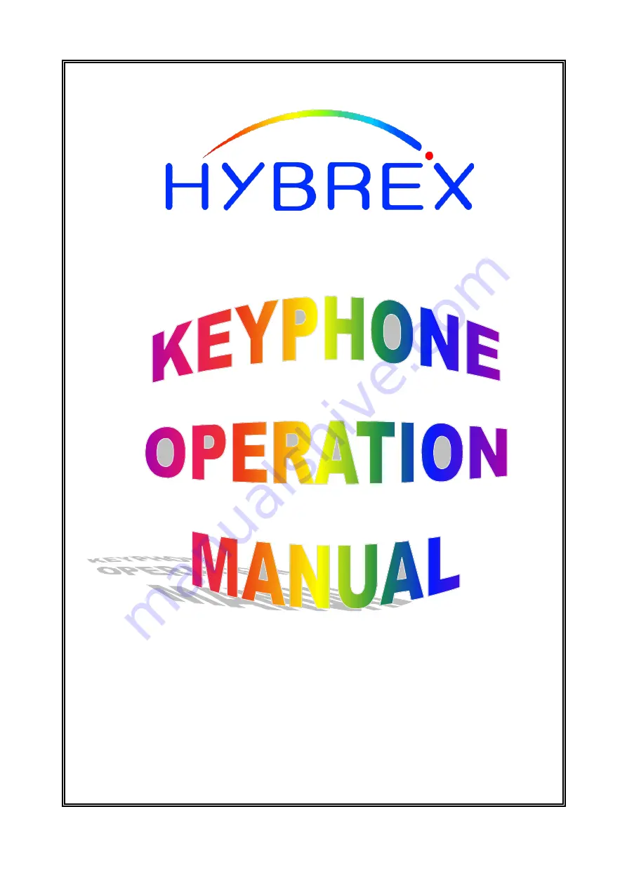 HYBREX B80 Operation Manual Download Page 1