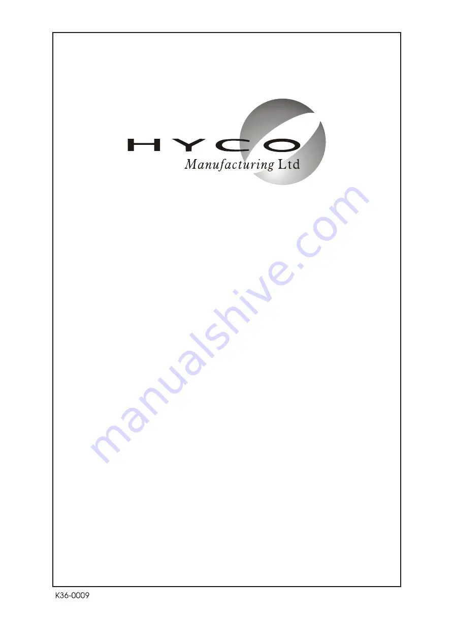 Hyco CYCA26F Operating Instructions And Parts Manual Download Page 1