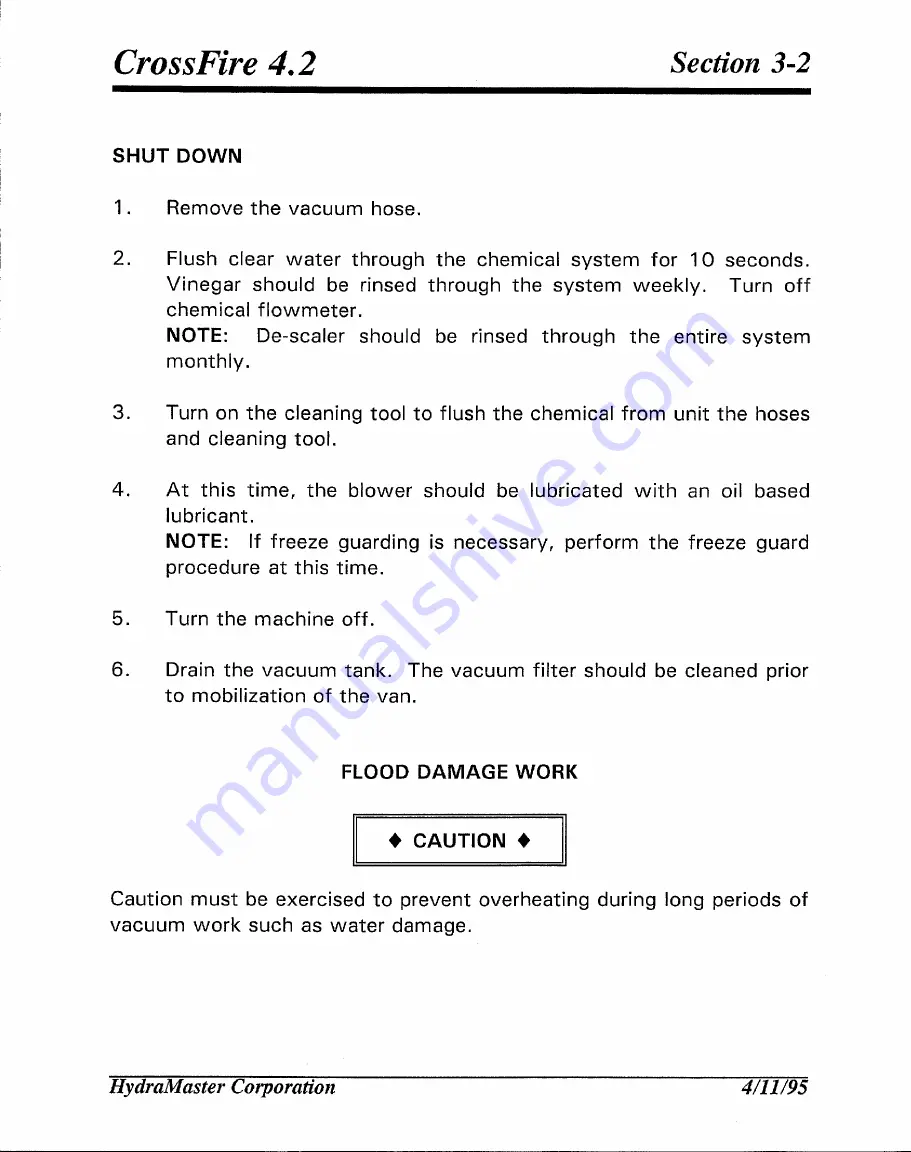 HydraMaster CrossFire 4.2 Owner'S Manual Download Page 35