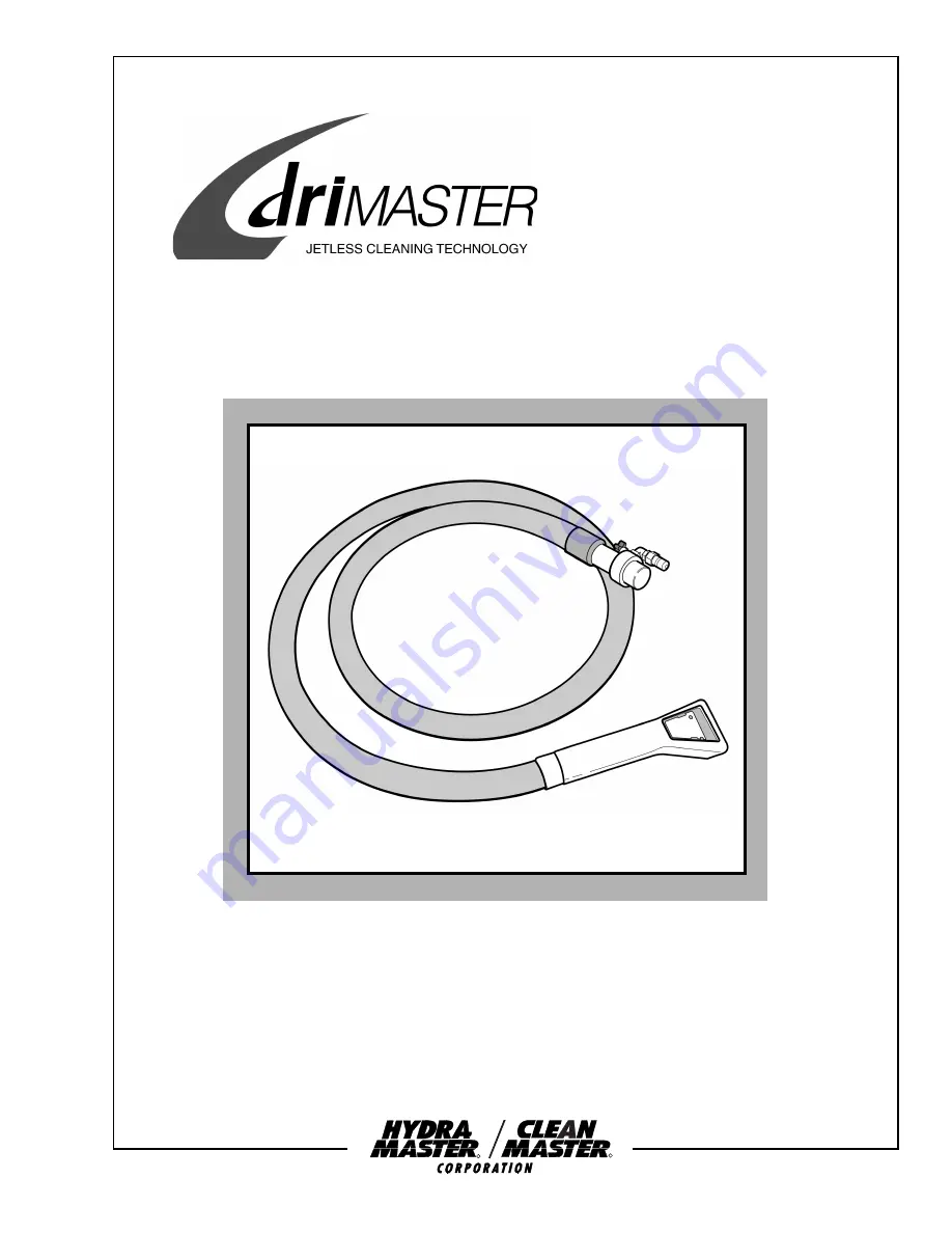 HydraMaster DriMaster Upholstery Tool Owner'S Manual Download Page 1