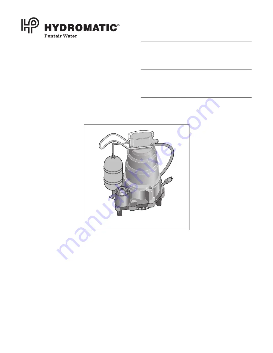 Hydromatic HP33 Owner'S Manual Download Page 1