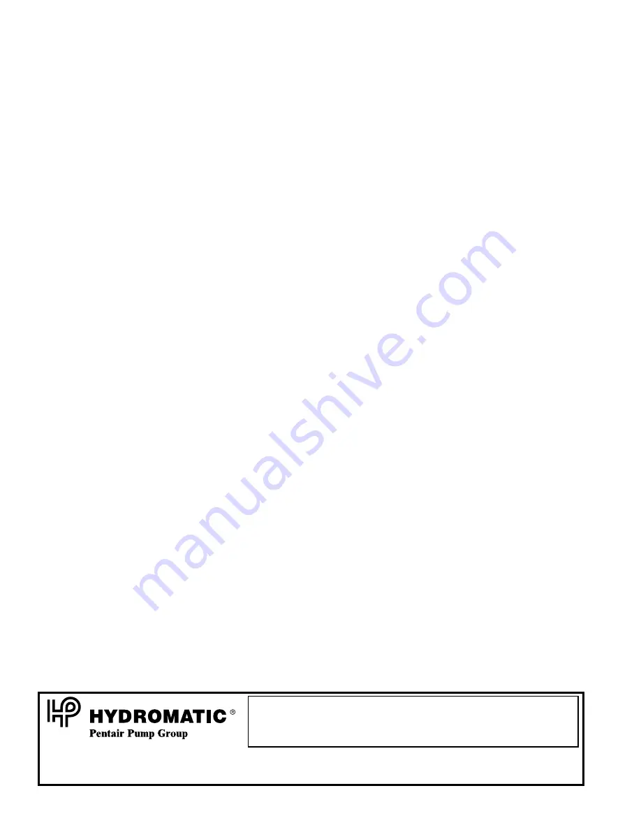 Hydromatic HPGF Installation And Service Manual Download Page 12