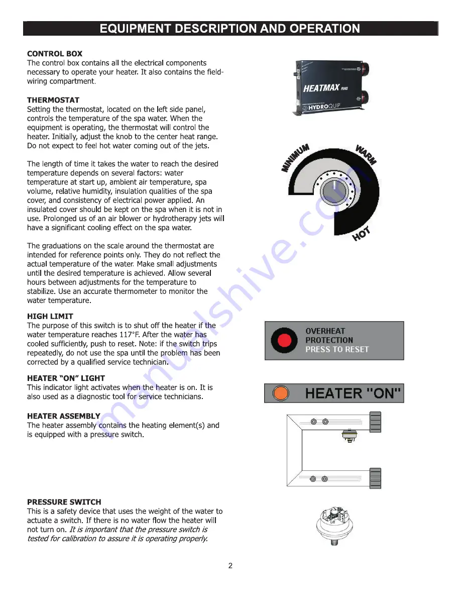 HydroQuip HEAT-MAX RHS-5.5 Operation & Installation Instructions Download Page 3