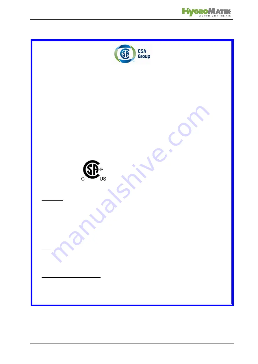 HygroMatik HeaterLine HL 12 Manual Download Page 59