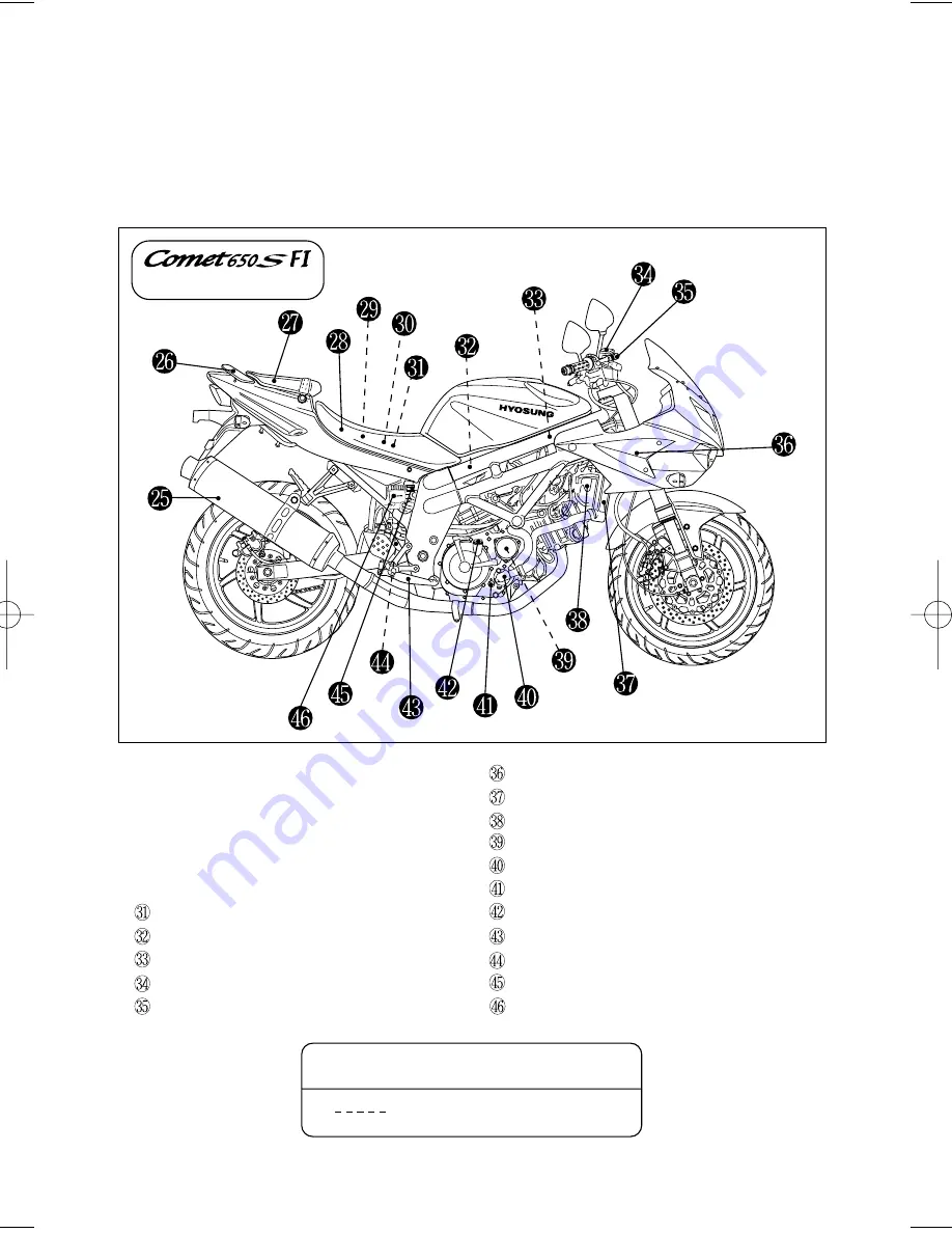 HYOSUNG COMET 650 FI Owner'S Manual Download Page 23