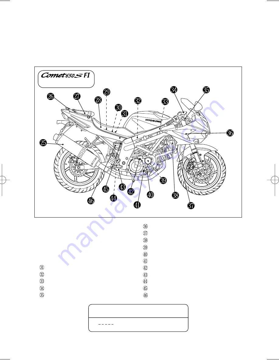 HYOSUNG COMET 650 FI Owner'S Manual Download Page 26