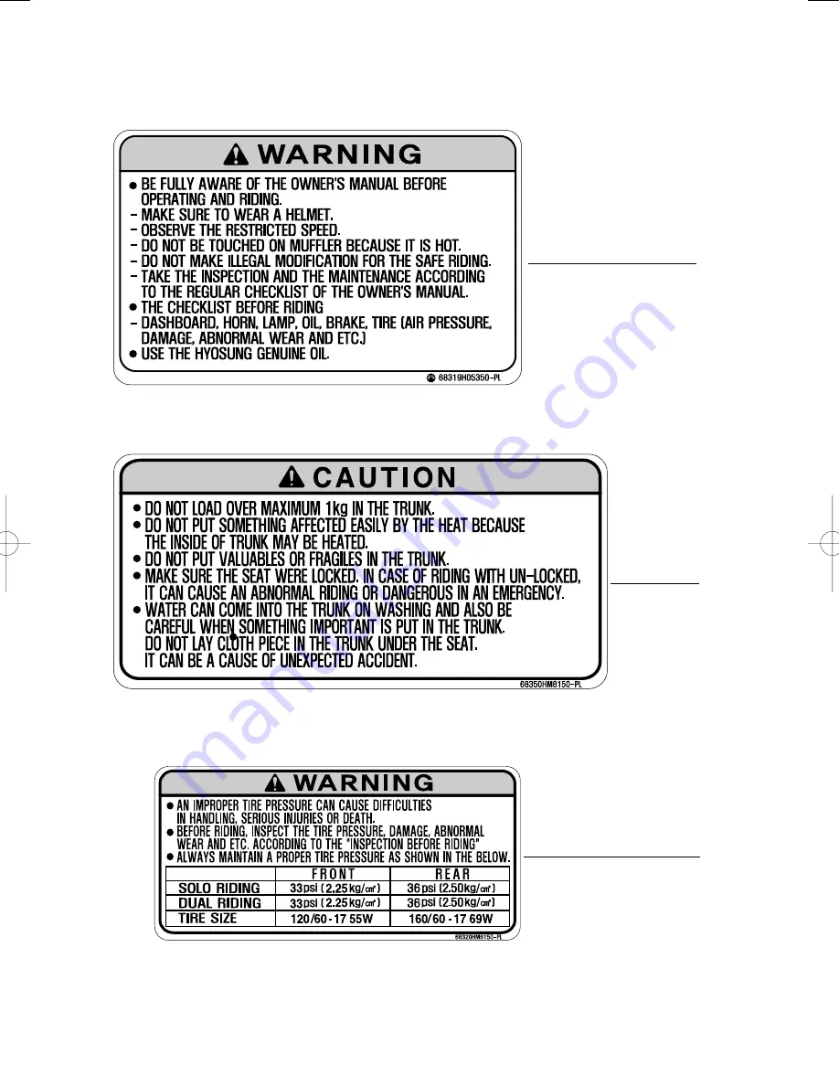 HYOSUNG Comet 650 Manual Download Page 83