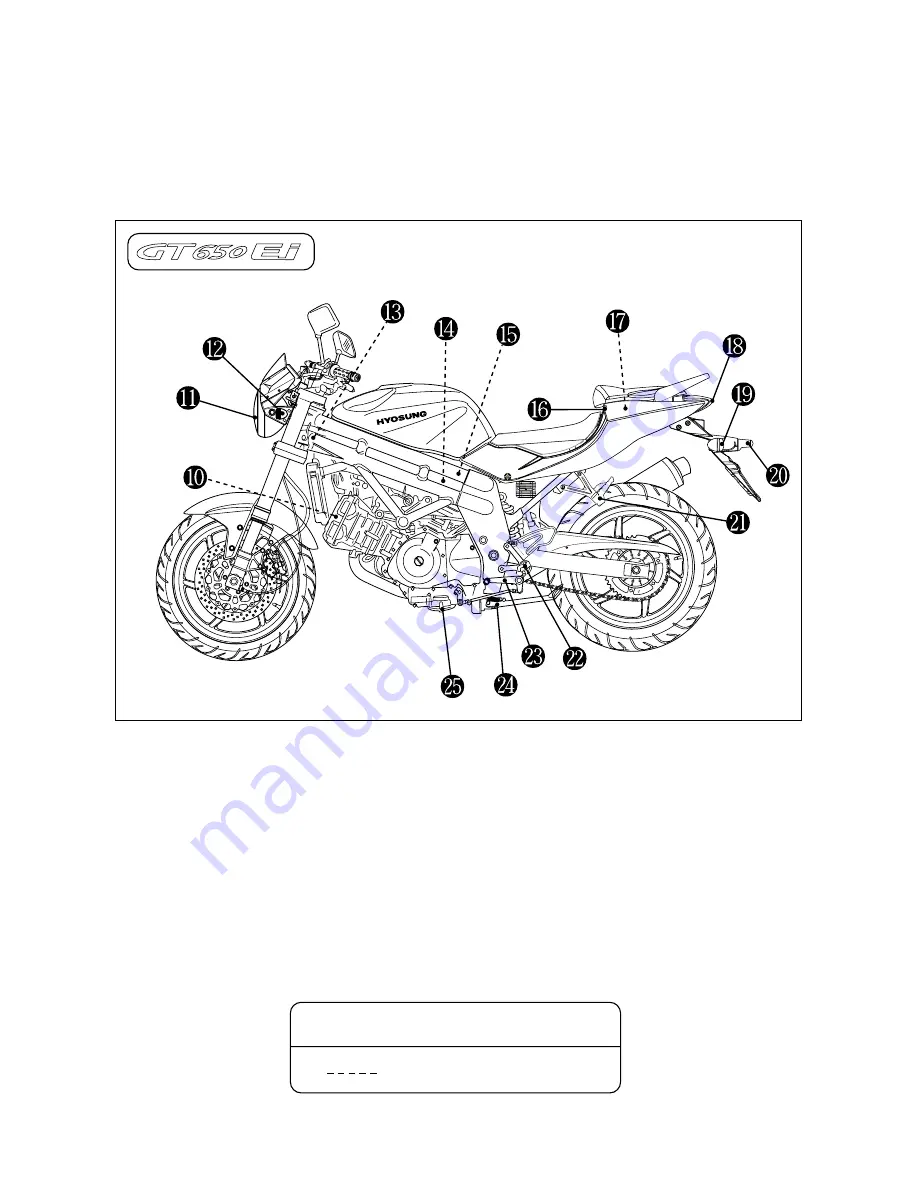 HYOSUNG GT650 - PARTS CATALOGUE Owner'S Manual Download Page 21