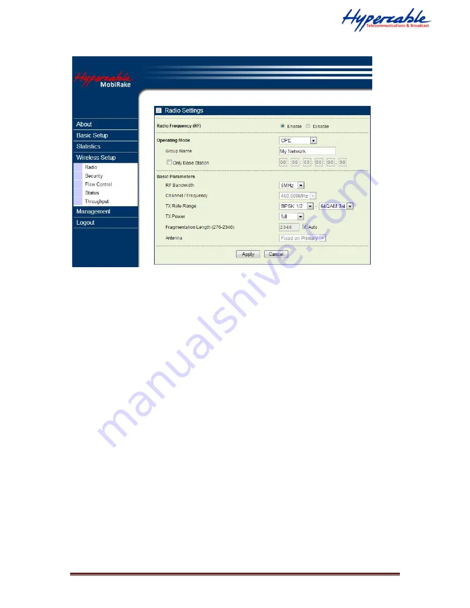 Hypercable 400MHz TDMA bridge / 802.11b/g/n AP User Manual Download Page 31