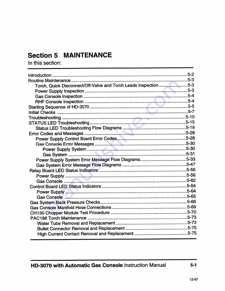 Hypertherm HyDefinition HD3070 Instruction Manual Download Page 98