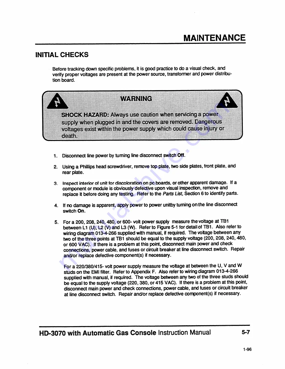 Hypertherm HyDefinition HD3070 Instruction Manual Download Page 104