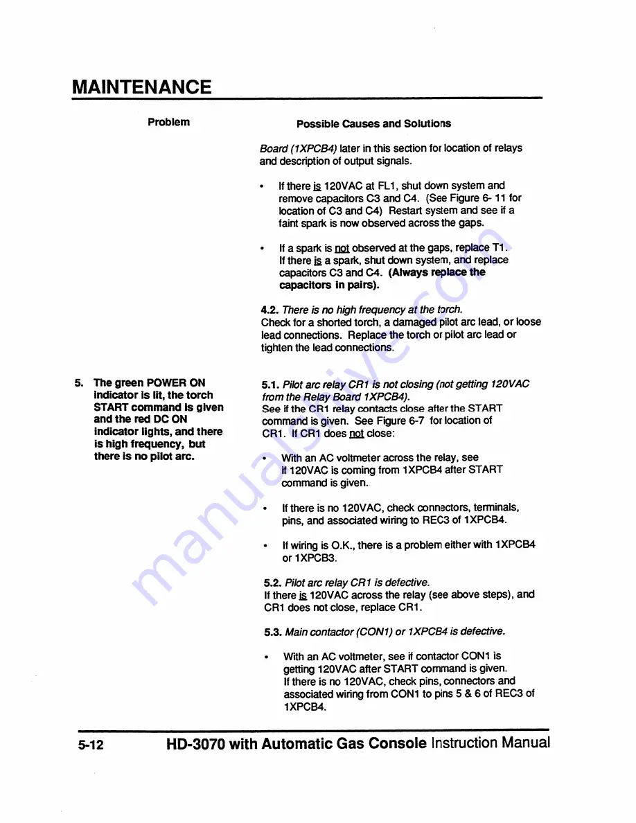 Hypertherm HyDefinition HD3070 Instruction Manual Download Page 109