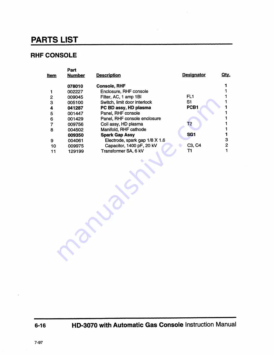 Hypertherm HyDefinition HD3070 Instruction Manual Download Page 188