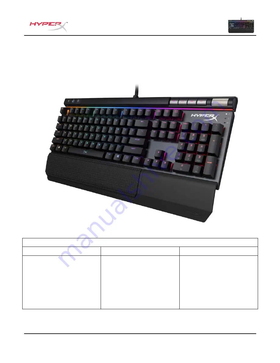 HyperX Alloy Elite RGB User Manual Download Page 18