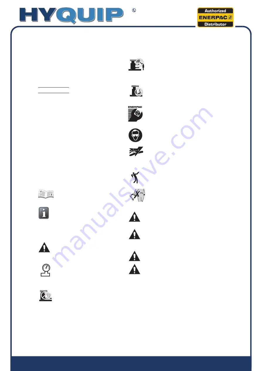 Hyquip ENERPAC FSH-14 Instruction & Repair Manual Download Page 2