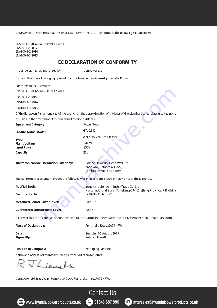 Hyundai HYVI2512 Instruction Manual Download Page 27