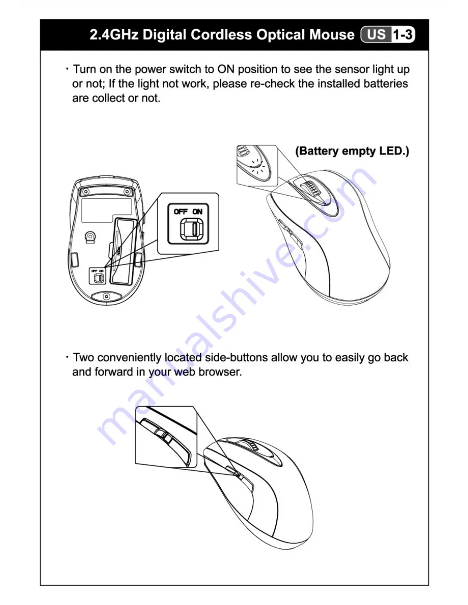 I-Rocks Digital Cordless Optical Mouse RF-7550A Quick Installation Manual Download Page 5