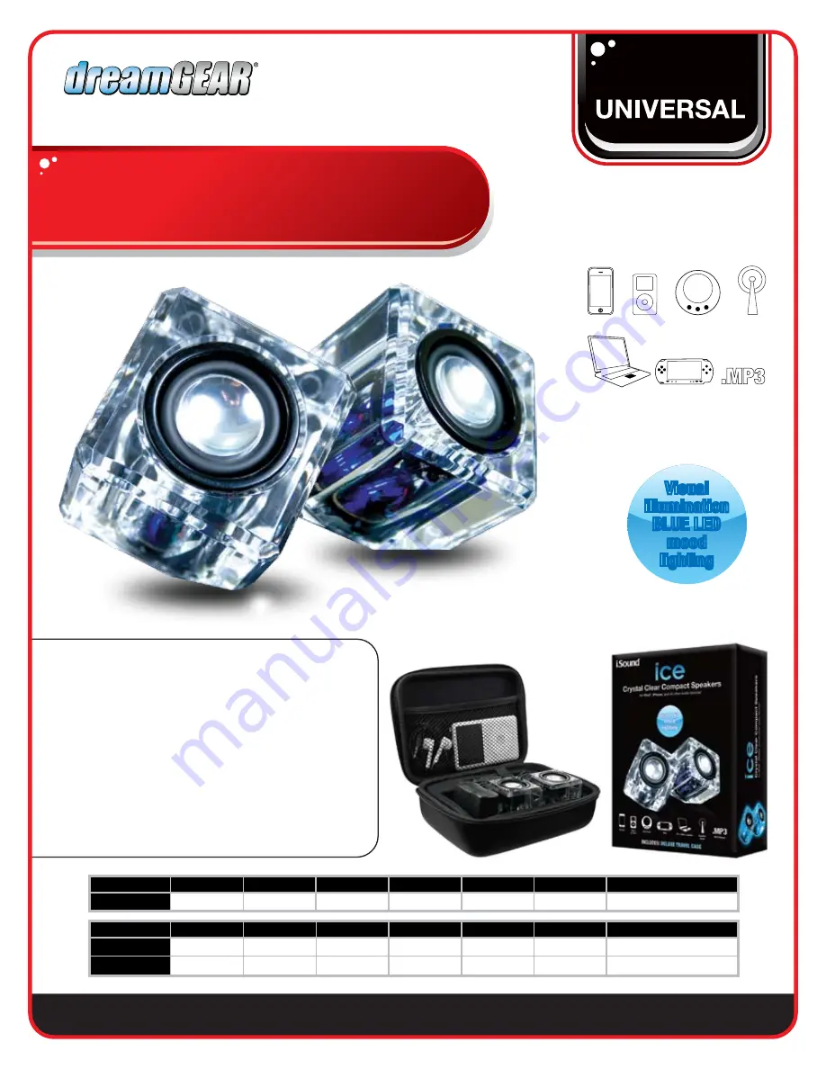 I.SOUND ICE SPEAKERS Datasheet Download Page 1