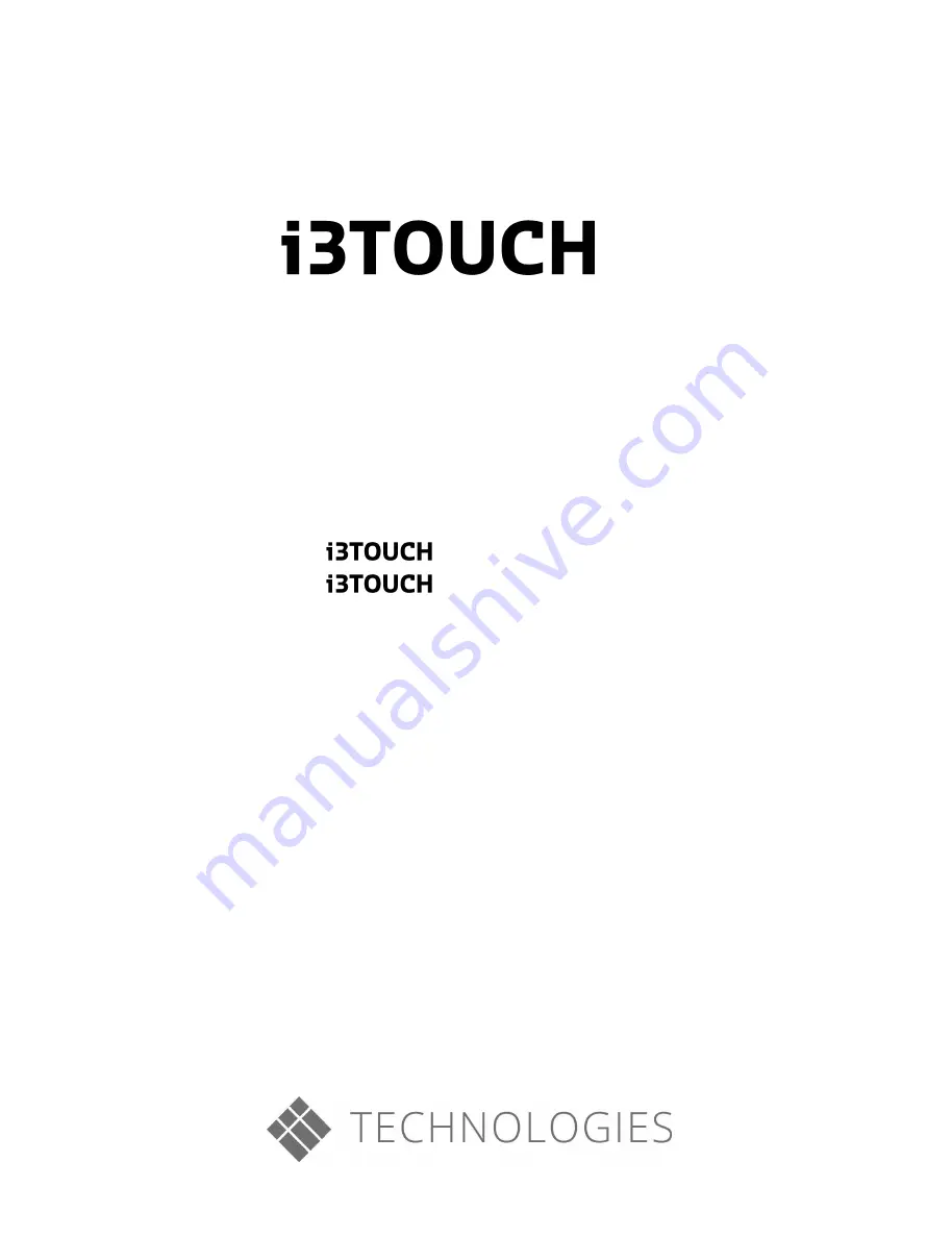 i3 i3TOUCH P6505 T10 User Manual Download Page 1