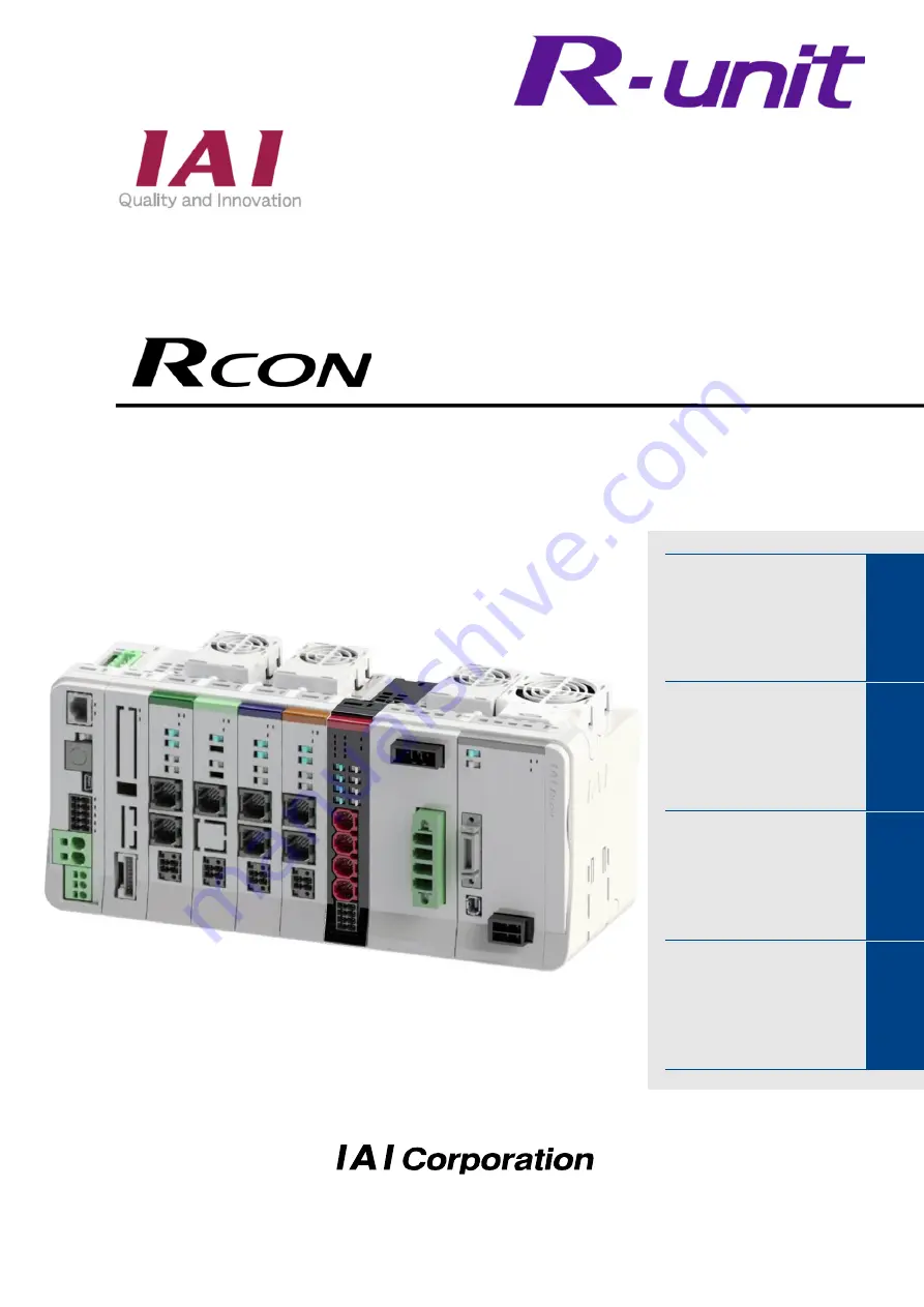 IAI Rcon Instruction Manual Download Page 1