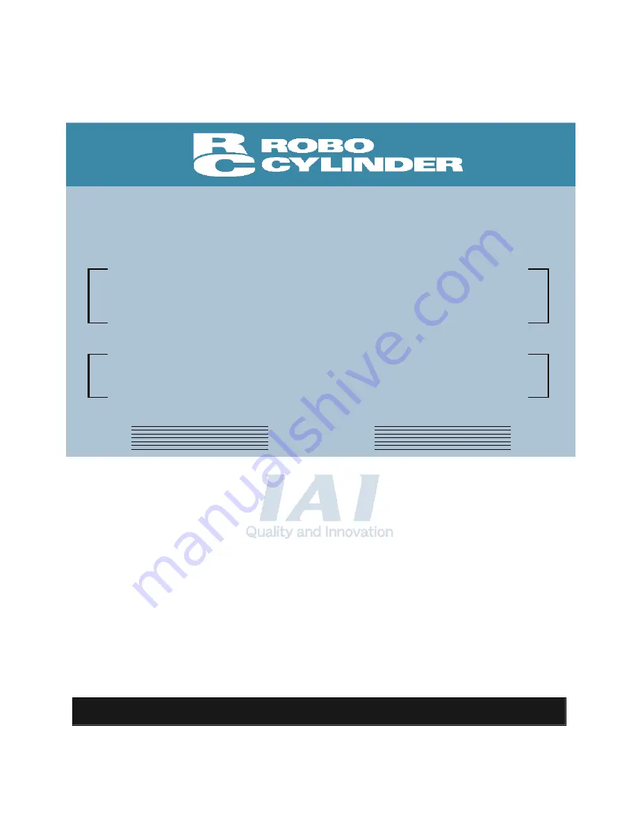 IAI ROBO Cylinder RCS2 Operating Manual Download Page 1