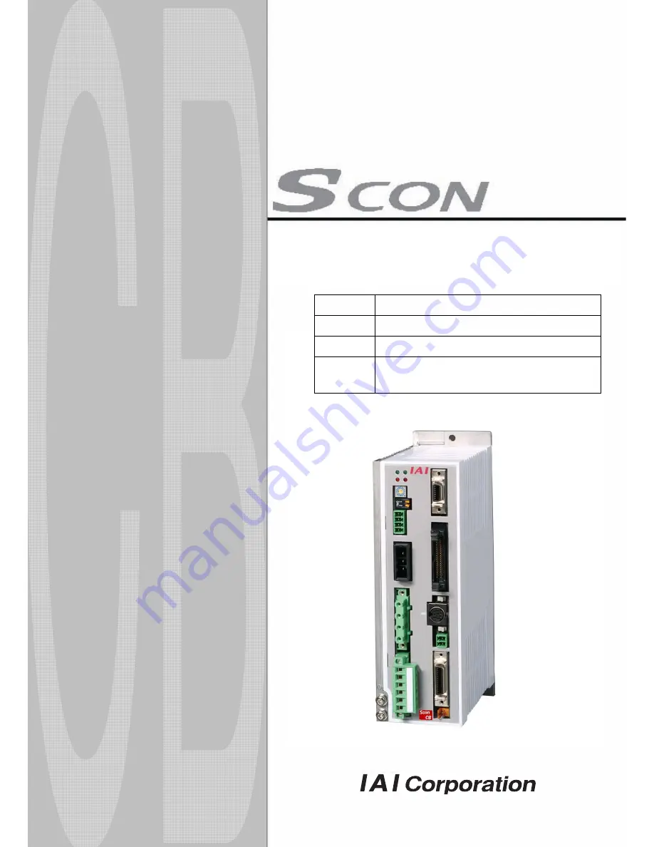 IAI SCON-CB-F Instruction Manual Download Page 1