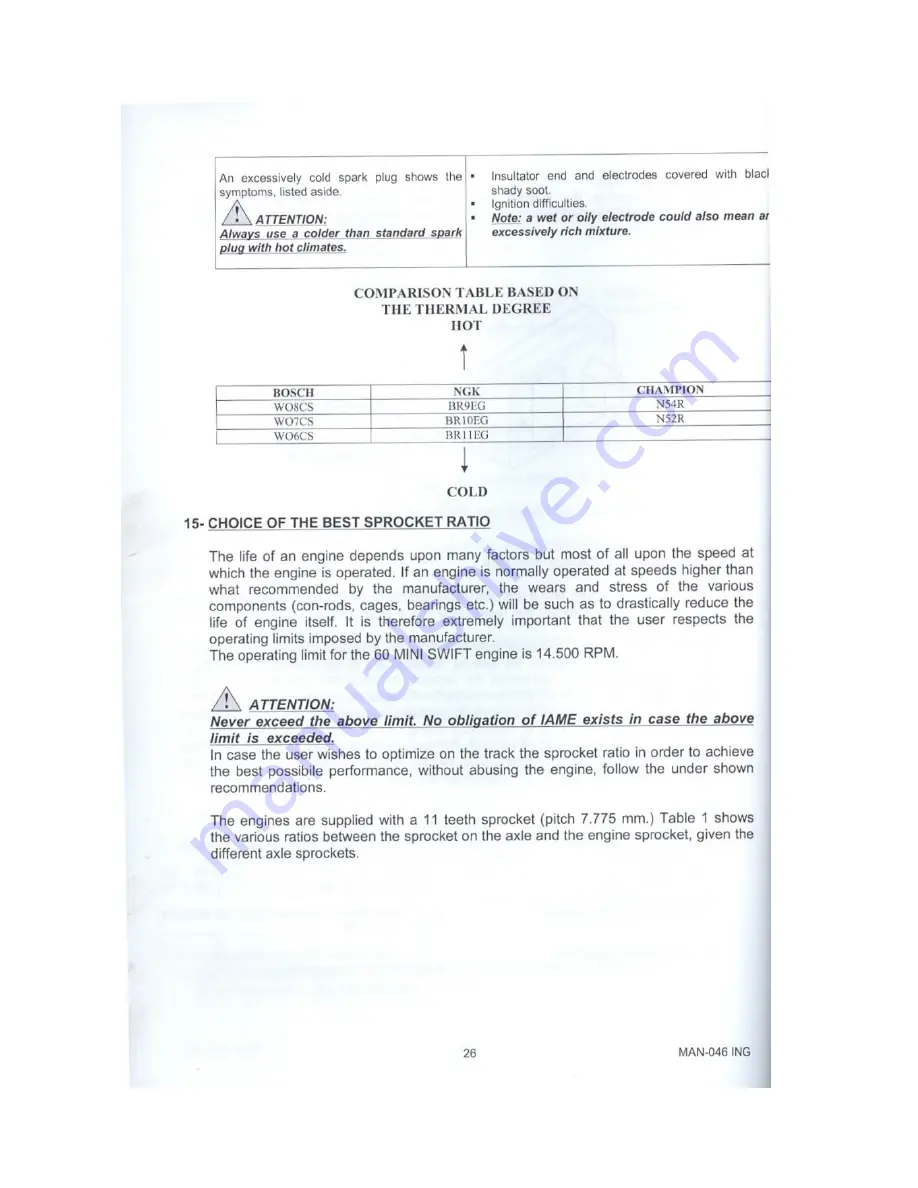 IAME Parilla 60cc Mini Swift Assembly Instructions And User'S Manual Download Page 28