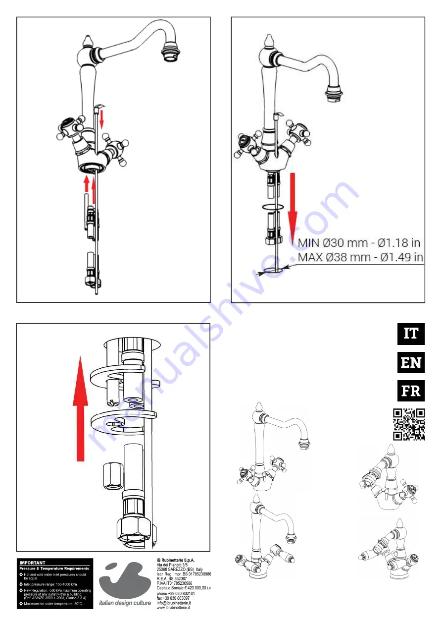 IB RUBINETTERIE Hermes HR205 Fitting Instructions Download Page 1