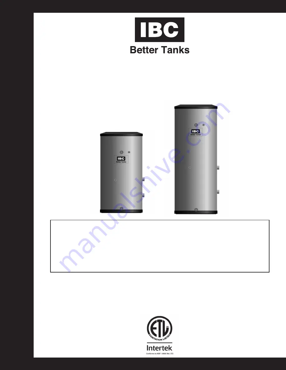 IBC BTI 119-MAX Installation And Operating Instructions Manual Download Page 1