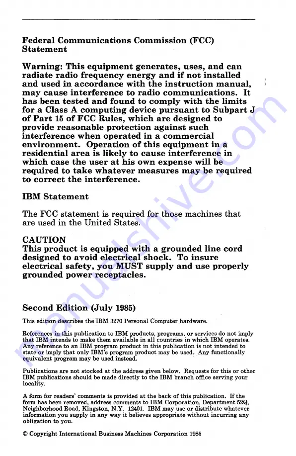 IBM 3270 Hardware User'S Manual Download Page 5