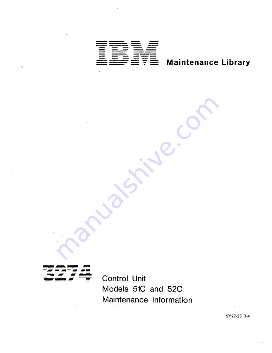 IBM 3274 51C Maintenance Information Download Page 1