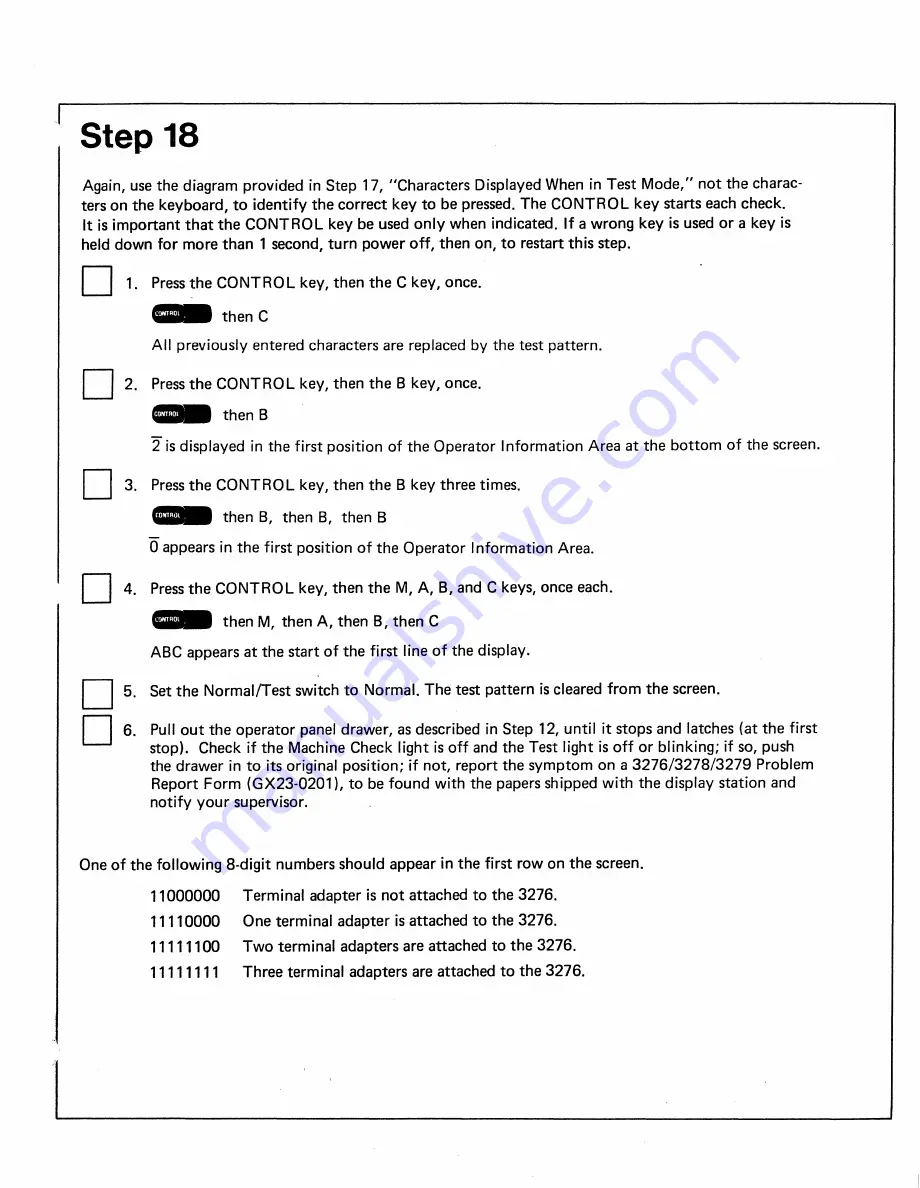 IBM 3276 Setup Instructions Download Page 10