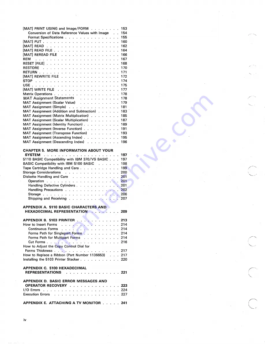 IBM 5110 Basic Reference Manual Download Page 4