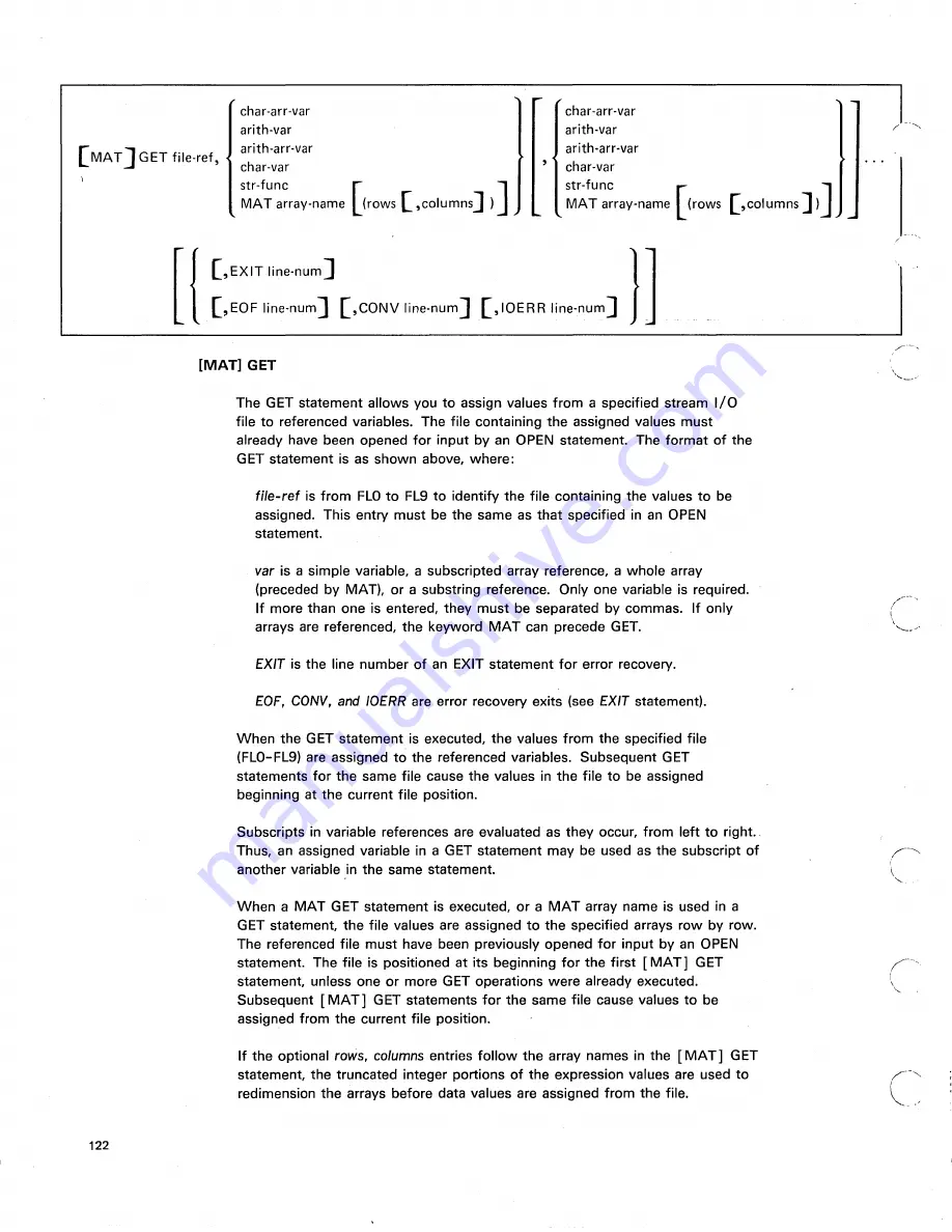 IBM 5110 Basic Reference Manual Download Page 126